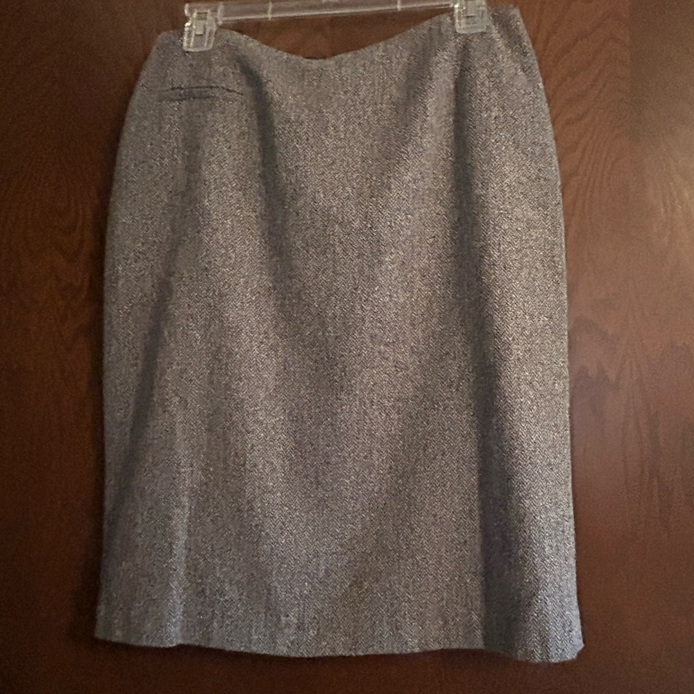 Anne Klein Classic Gray Tweed Pencil Skirt